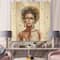 Designart - Portrait of African American Woman V - Modern Print on Natural Pine Wood